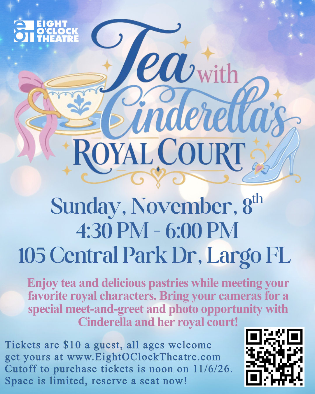 Tea with Cinderella's Royal Court, Sunday November 8 2026 at 4:30 PM